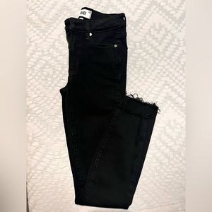 Paige Hoxton Ankle Black Jeans Frayed Hem